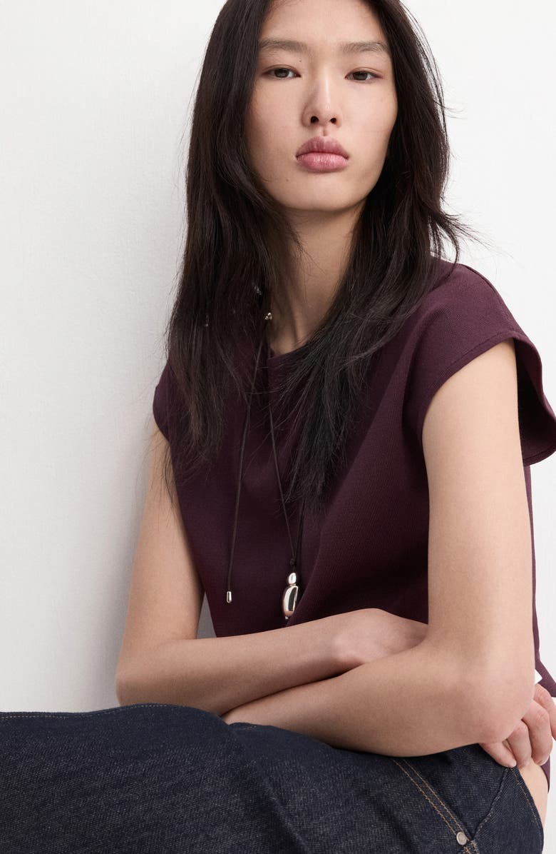 MANGO Short Sleeve Sweater, Alternate, color,