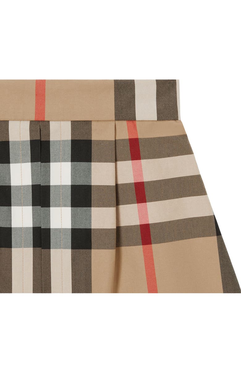 Burberry Kids' Angelica Check Pleated Cotton Skirt, Alternate, color, 