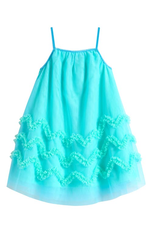 Ava & Yelly Kids' Soutache Border Float Dress In Teal