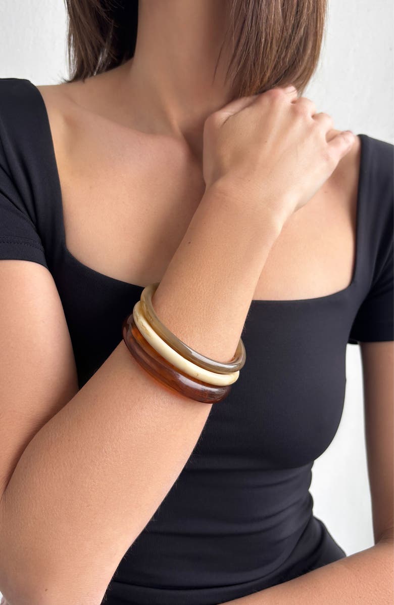 Adornia Set of 3 Resin Bangle Bracelets, Alternate, color, 