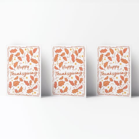 Fall/Halloween Greeting Card Pack Sets (3 ct) Leafy Thanksgiving