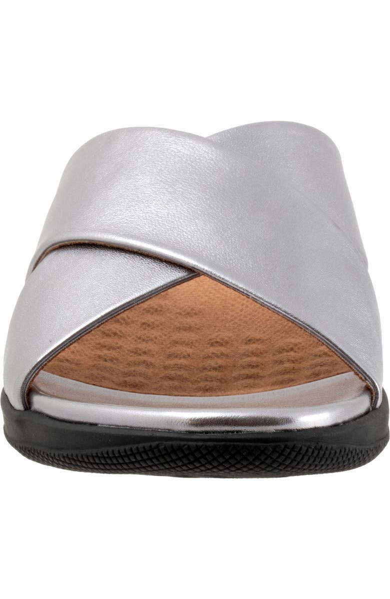 SoftWalk<sup>®</sup> 'Tillman' Leather Cross Strap Slide Sandal, Alternate, color, Pewter Leather