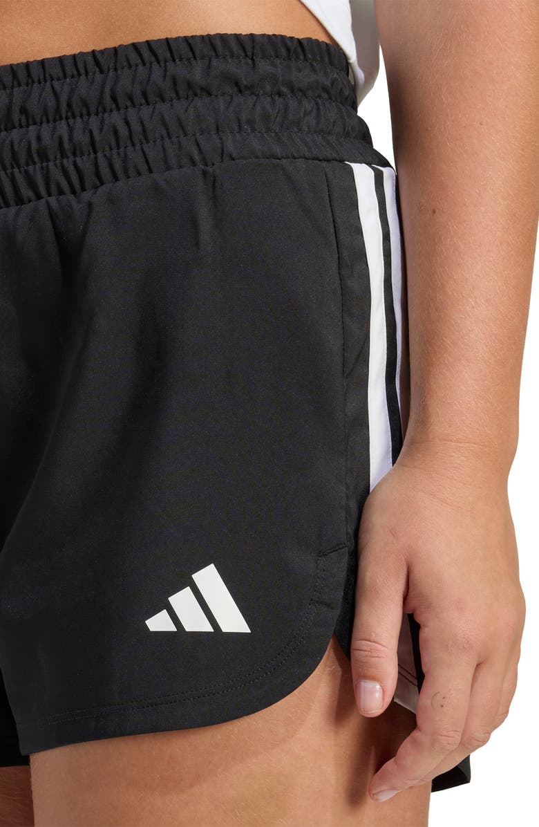 adidas Pacer High Waist Climacool Shorts, Alternate, color, Black/ White