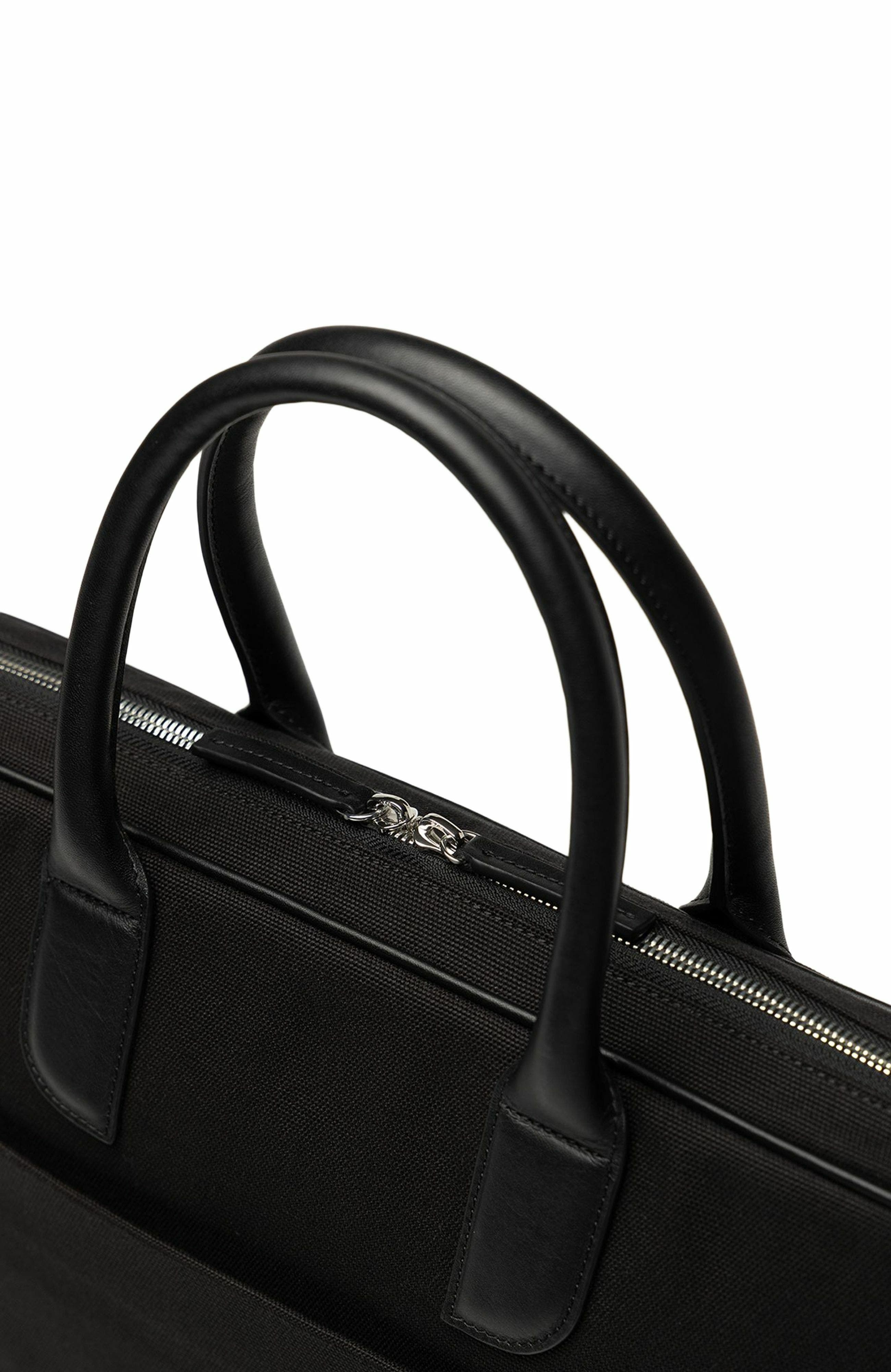 WANT Les Essentiels Lesage Organic Cotton Canvas Computer Bag, Alternate, color, Black