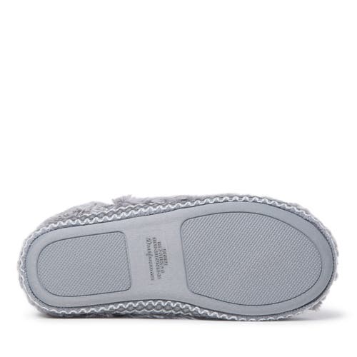 Dearfoams Beth Faux Fur Fold Down Fuzzy Bootie Slipper In Gray