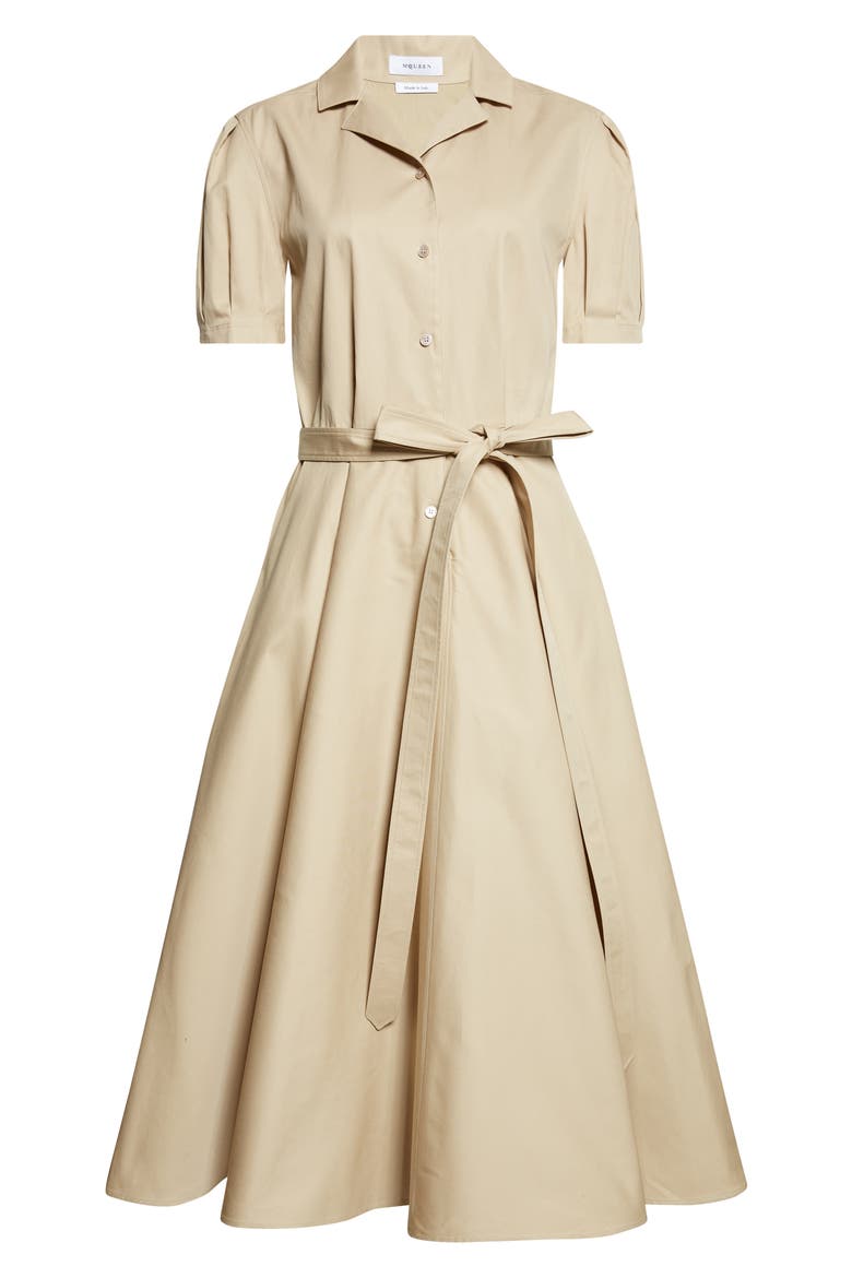 Belted Cotton Shirtdress, Alternate, color, UNIFORM BEIGE