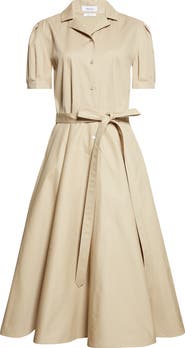 McQueen Belted Cotton Shirtdress