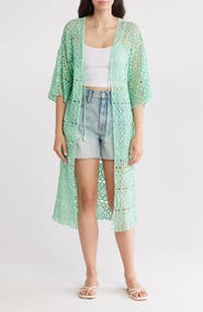 AREA STARS Open Knit Cardigan Duster