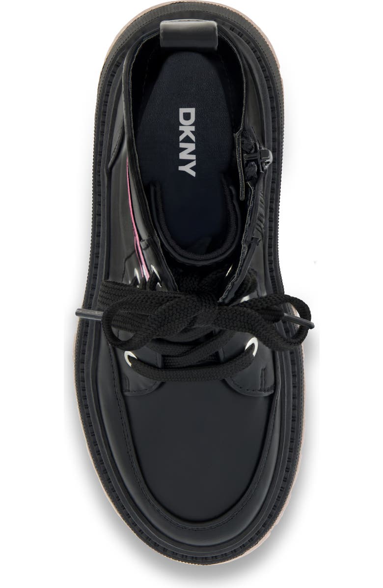 DKNY Kids' Crissa Webbed Logo Combat Boot, Alternate, color, Black