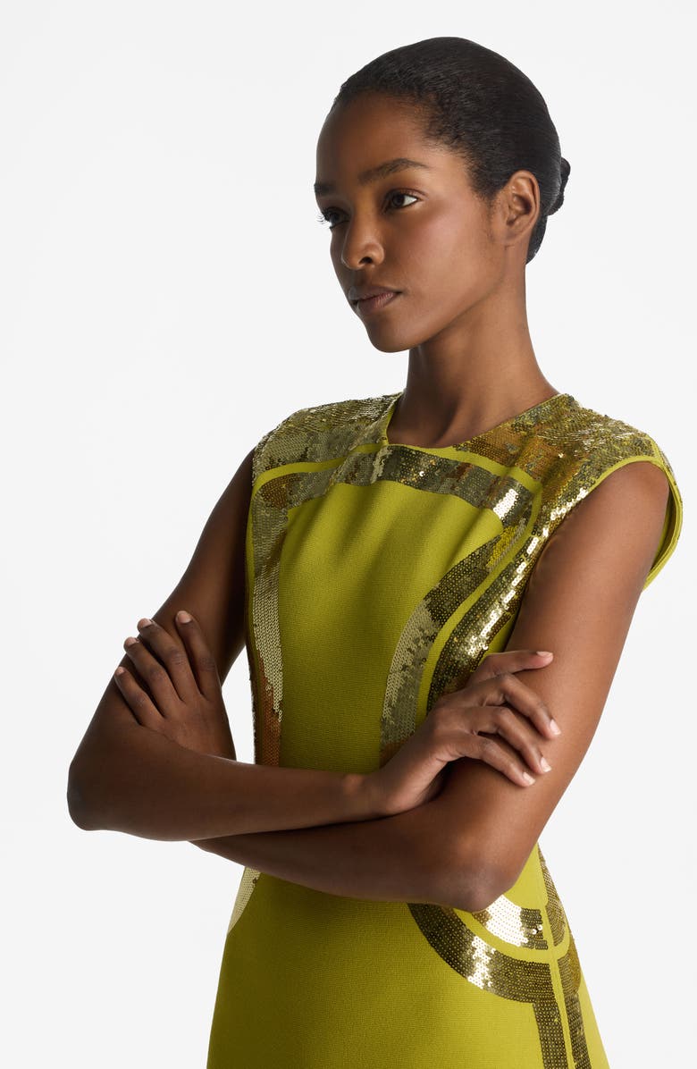 St. John Collection Sequin Embroidered Sleeveless Gown, Alternate, color, 