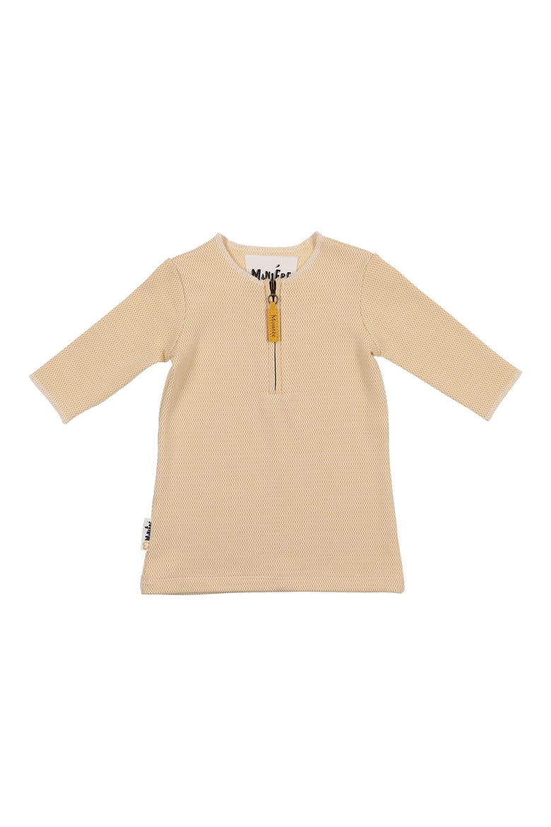 Kids' Microgrid Long Sleeve Zip Top, Main, color, HONEY
