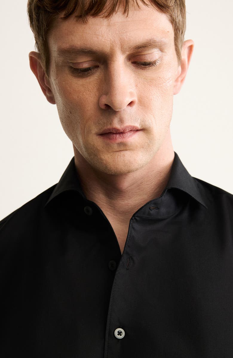 MANGO Regular Fit Cotton Button-Up Shirt, Alternate, color, Black