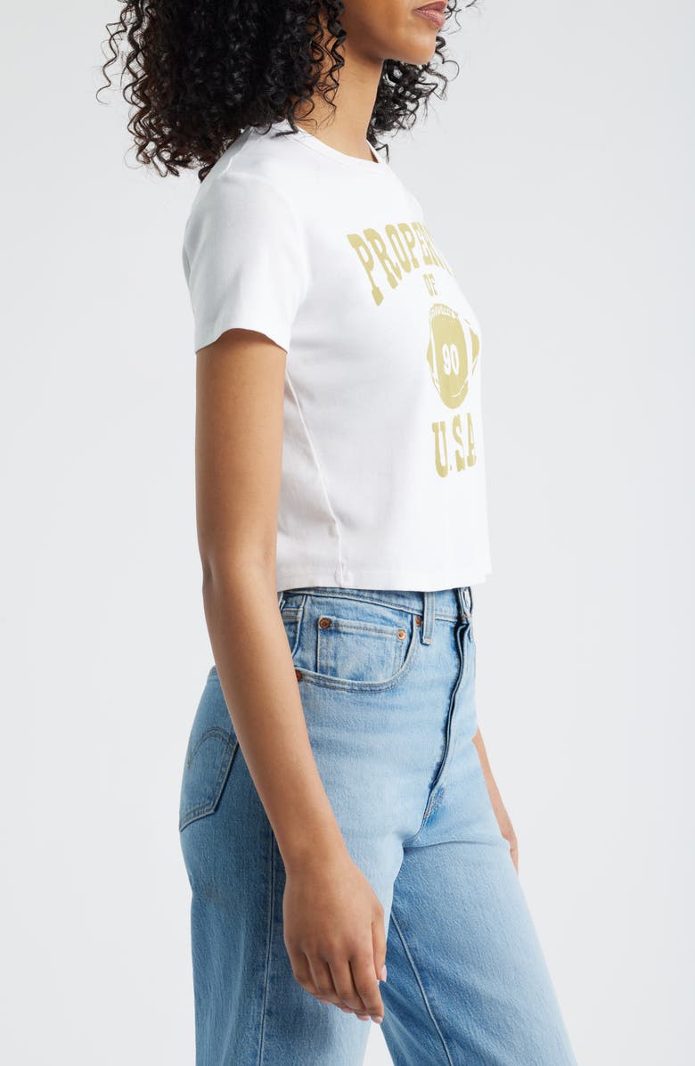 Junk Food Property of U.S.A. Cotton Graphic Baby Tee, Alternate, color, White