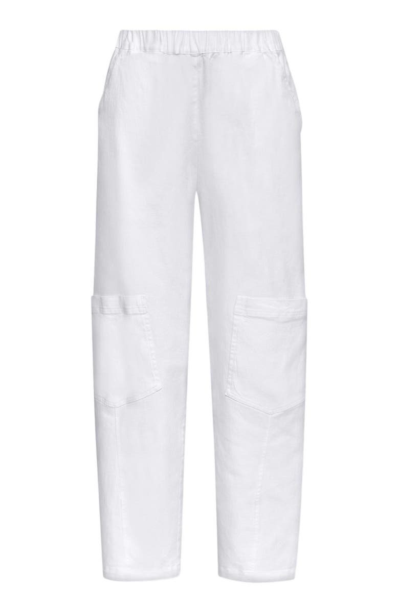 Alembika Relaxed, slightly tapered white denim pants, Alternate, color, 