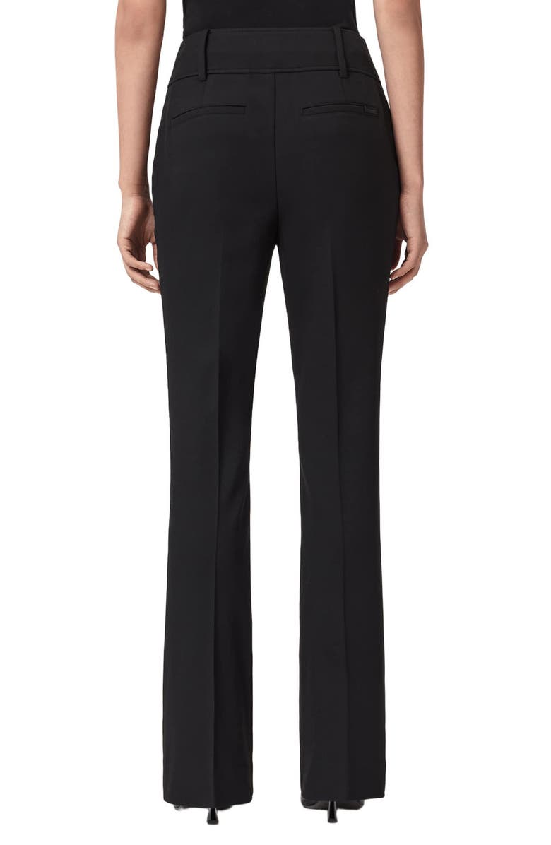 AllSaints Astra Pleated Flare Leg Pants, Alternate, color, Black