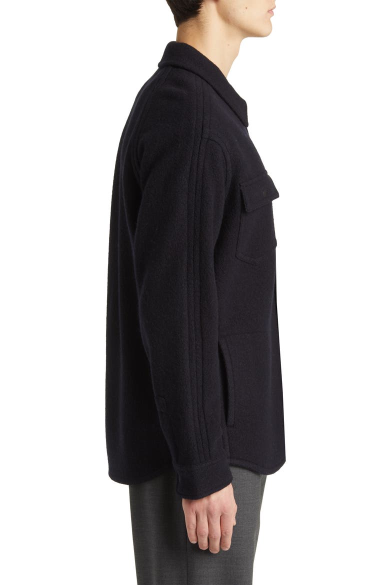 Warden Boiled Wool Overshirt, Alternate, color, BLACK
