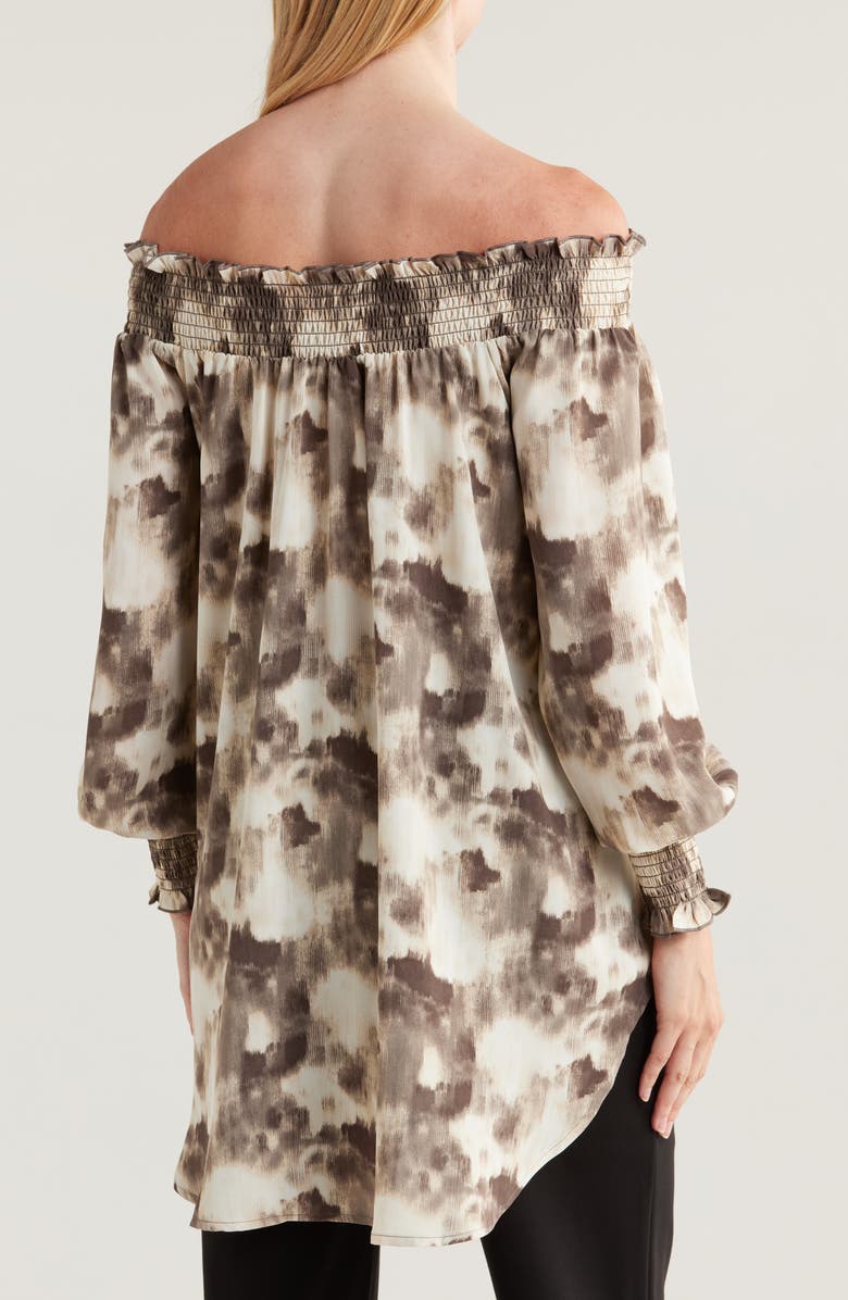 PATRIZIA LUCA Off the Shoulder High-Low Top, Alternate, color, Grey