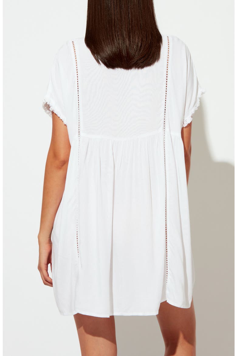 India Bazzar Cover-Up Caftan, Alternate, color, WHITE/ NAVY