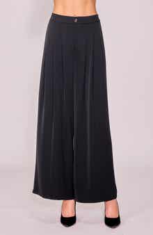 MELLODAY Pleated Crepe Wide Leg Pants