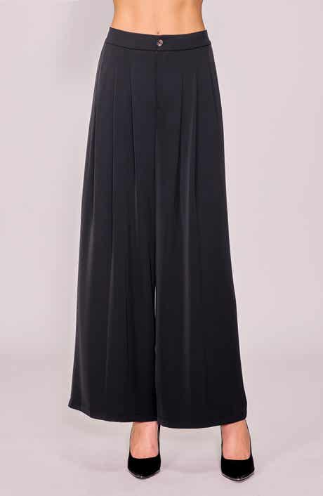 MELLODAY Pleated Crepe Wide Leg Pants