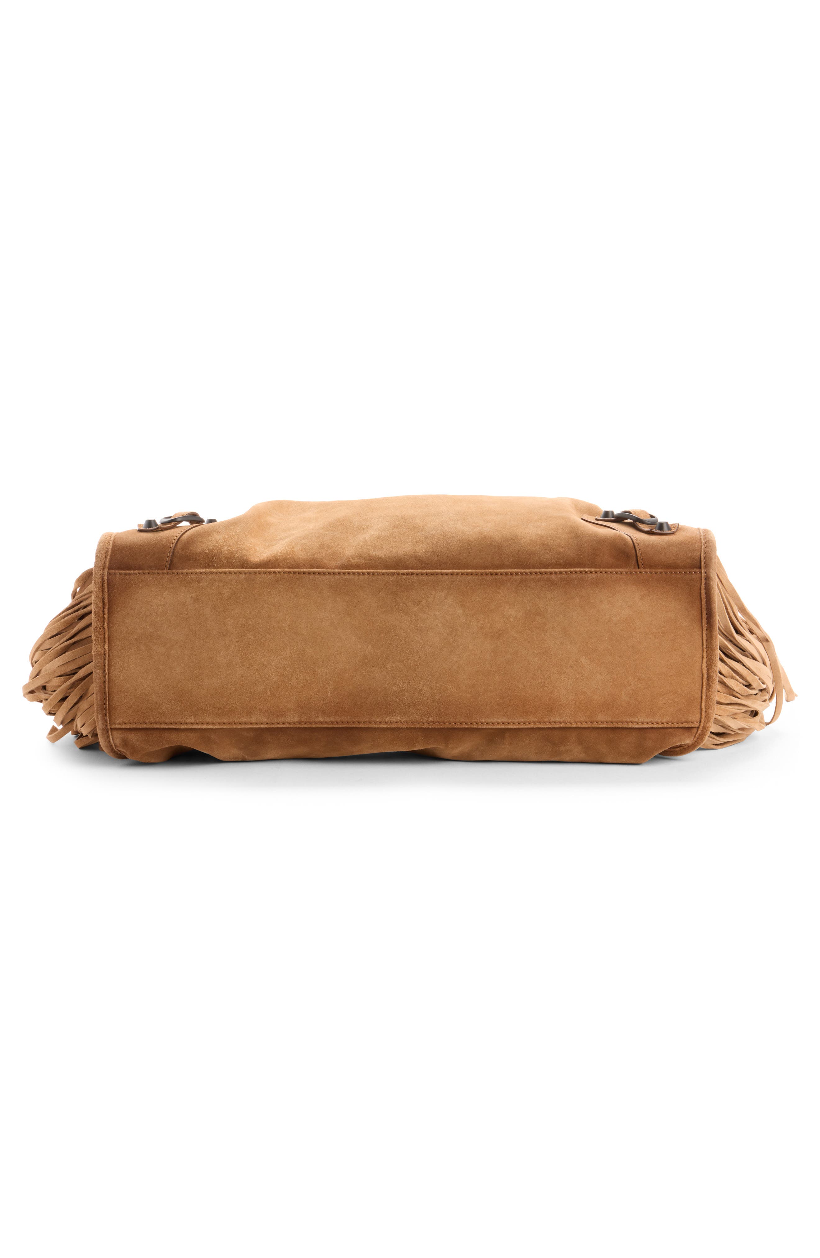 Small Le City Fringe Suede Leather Crossbody Bag, Alternate, color, 2533 CAMEL