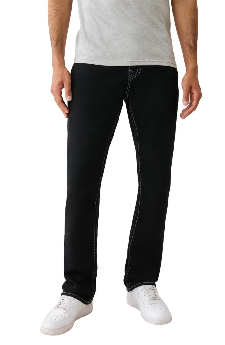 True Religion Ricky Buddha Straight Leg Jeans, Main, color, Black Rinse