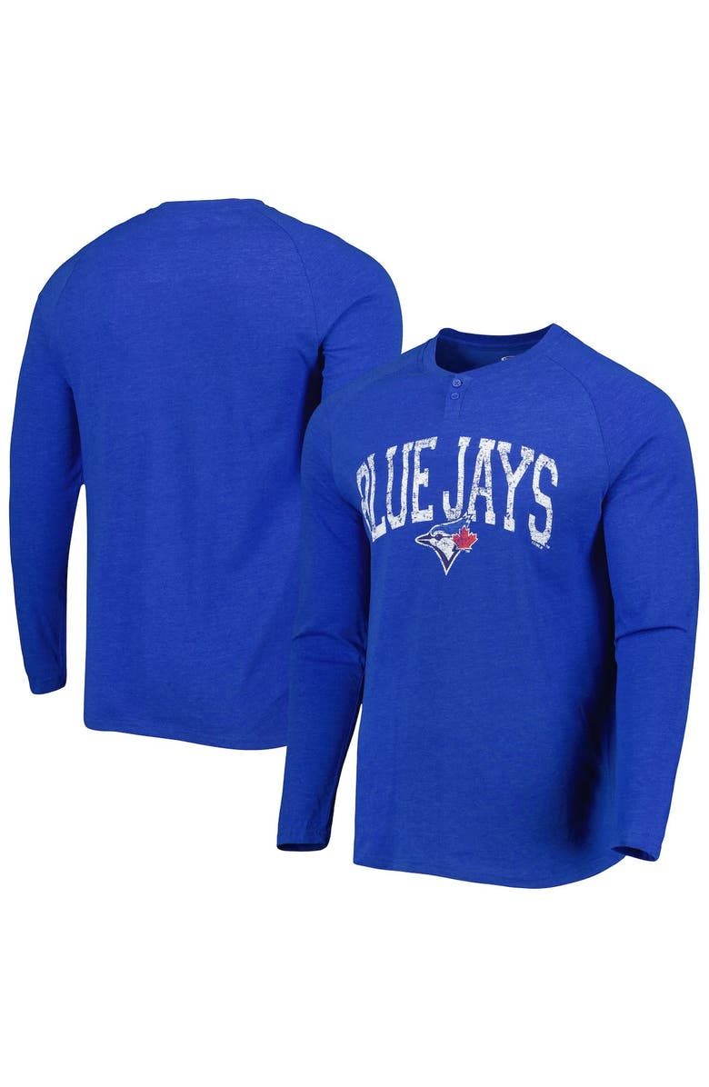 CONCEPTS SPORT Men's Concepts Sport Royal Toronto Blue Jays Inertia Raglan Long Sleeve Henley T-Shirt, Main, color, 