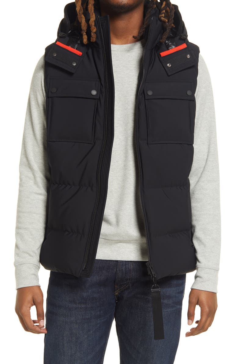 Moose Knuckles Men's Percival Water Repellent 775 Fill Power Down Hooded Vest, Main, color, 