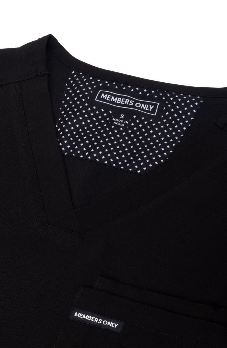 Members Only Brighton 3-Pocket Scrub Top, Alternate, color, Black