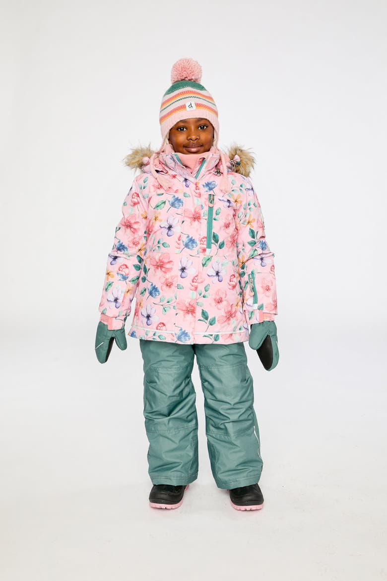 Play Vintage Floral Jacket & Reinforced Pants Two Piece Snowsuit, Alternate, color, Pink Flower Print