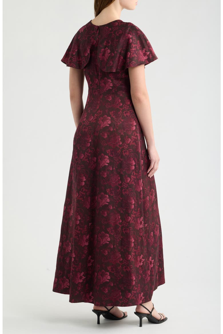 The Davina Cape Midi Dress, Alternate, color, ANNABEL BOTANICA BU