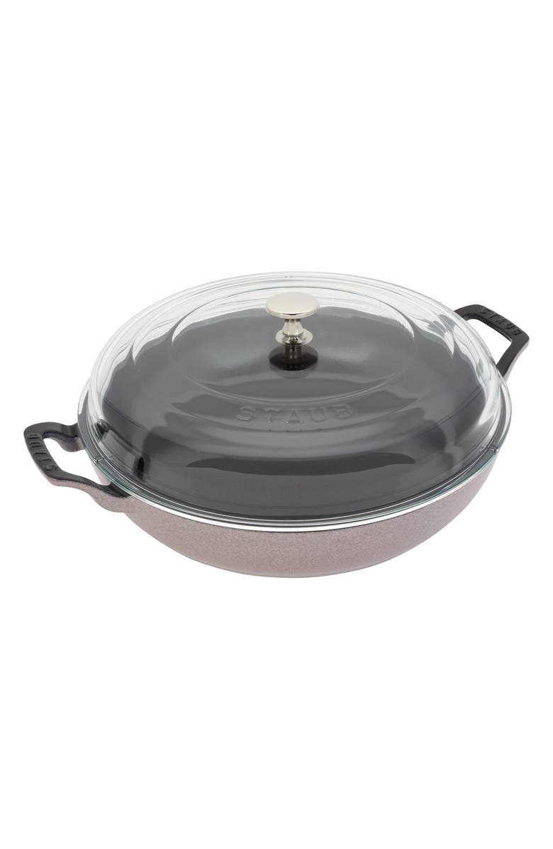 Staub 3.5 Quart Enameled Cast Iron Braiser with Glass Lid, Main, color, Lilac