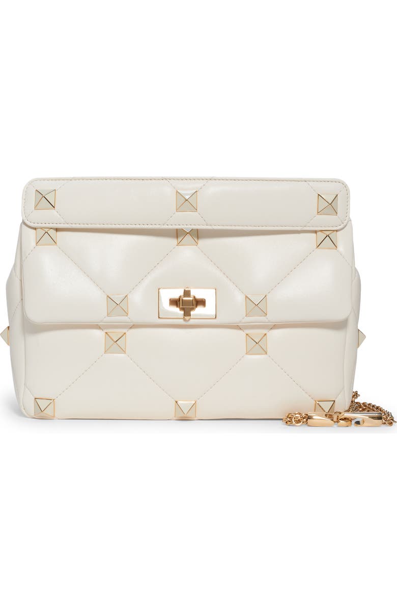 Valentino Garavani Enameled Roman Stud Leather Bag, Main, color,
