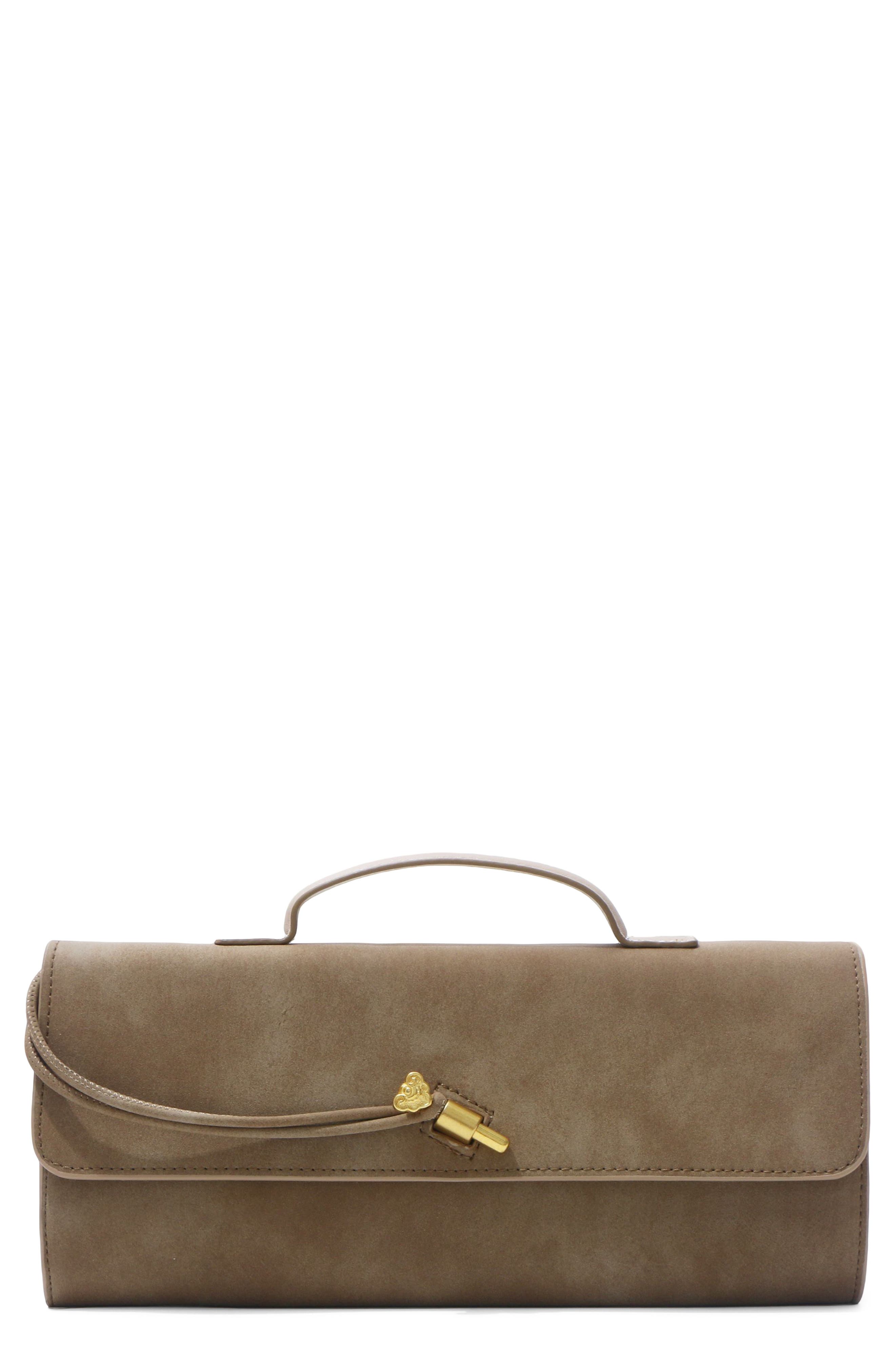 Faux Suede Envelope Bag