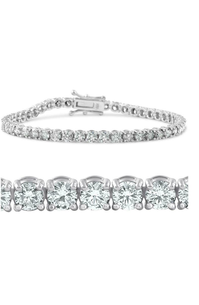 Bliss Diamond 7ct Diamond Tennis Bracelet 14K Gold Women's 7" Round Cut, Main, color, 