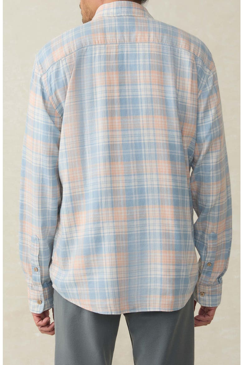 Breeze Linen Blend Button-Down Shirt, Alternate, color, CORAL RIVER PLAID