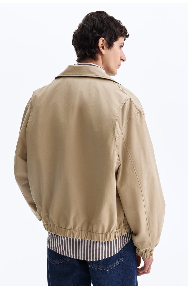 H&M Collared Cotton Jacket, Alternate, color, Beige