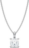 ALLUREZ Cushion Solitaire Lab Diamond Pendant Necklace 14K 1.50ct