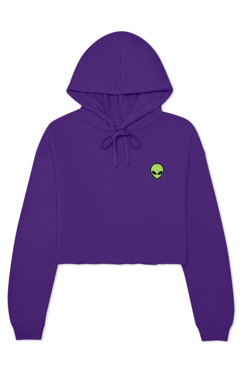 Alien Cropped Fleece Hoodie