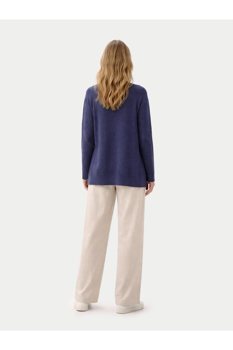 Ajour Knit Open front Cardigan, Alternate, color, crown blue