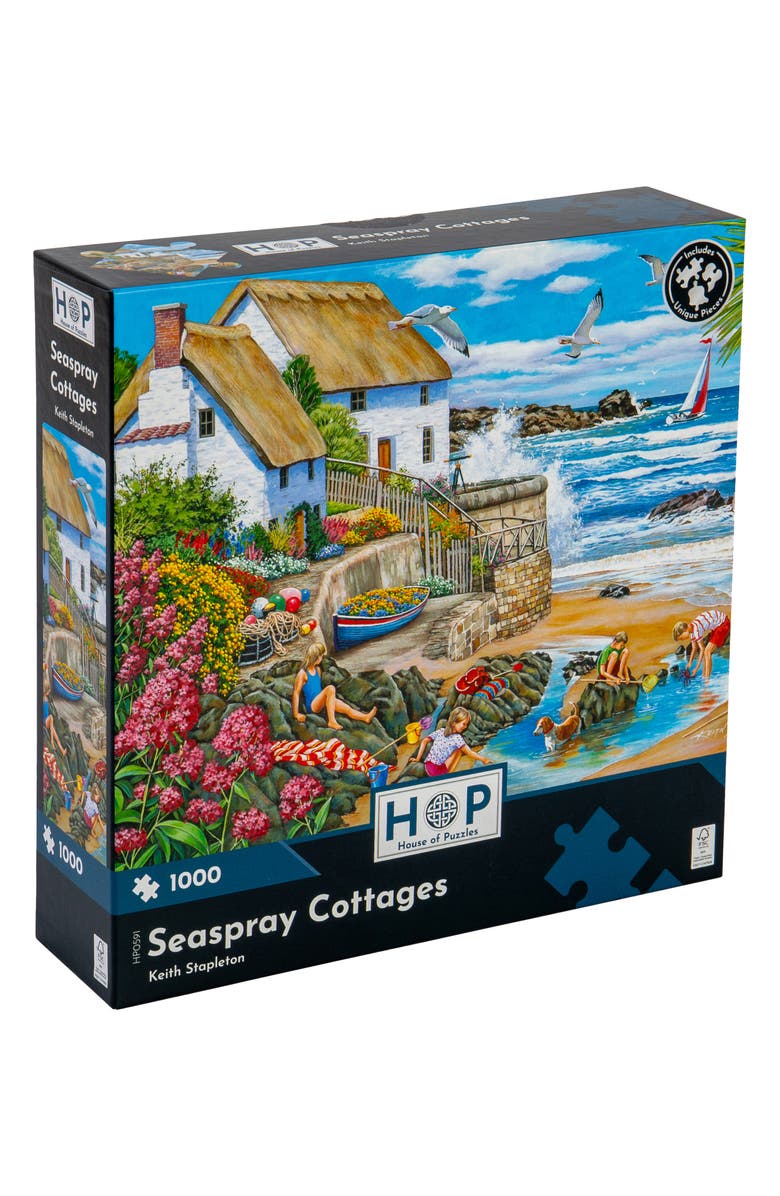 The House of Puzzles Seaspray Cottages 1000-Piece Jigsaw Puzzle, Main, color, 