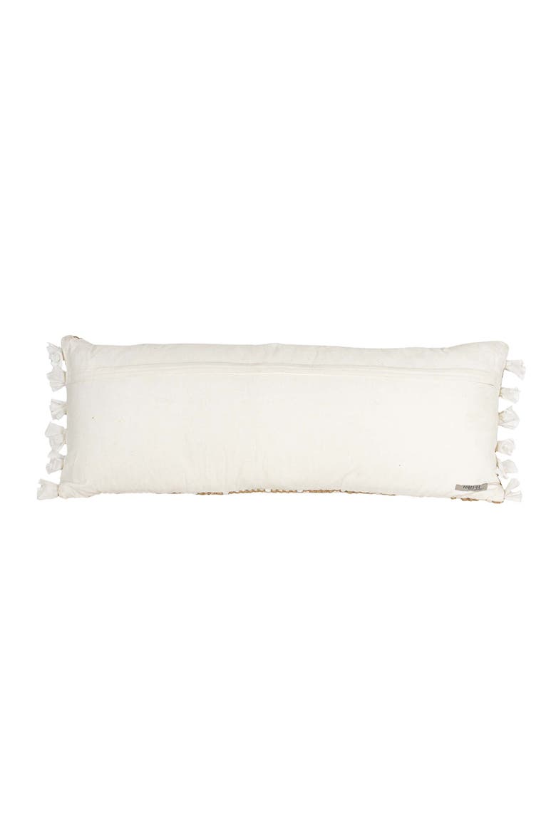 Geometric Arrow Lumbar Pillow Polyester Jute & Cotton With Polyester Fill, Alternate, color, Beige