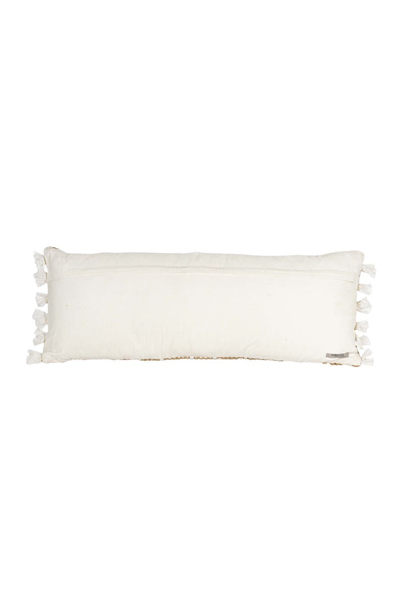 Foreside Home and Garden Geometric Arrow Lumbar Pillow Polyester Jute & Cotton With Polyester Fill, Alternate, color, Beige