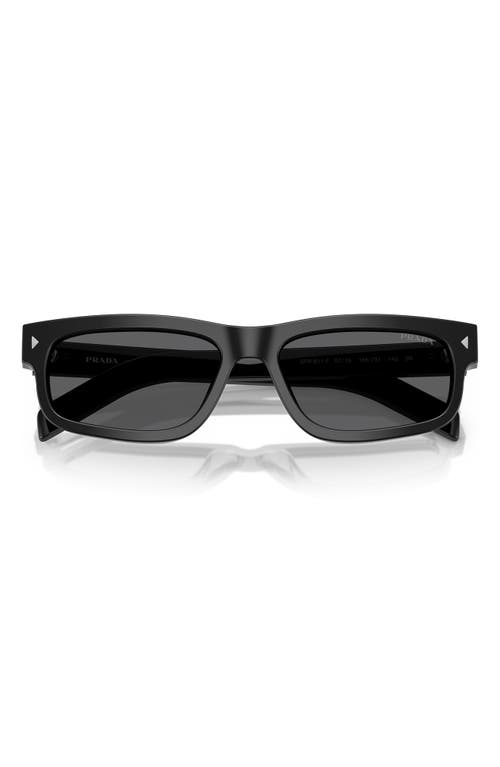 Prada 57mm Rectangular Sunglasses In Dark Grey