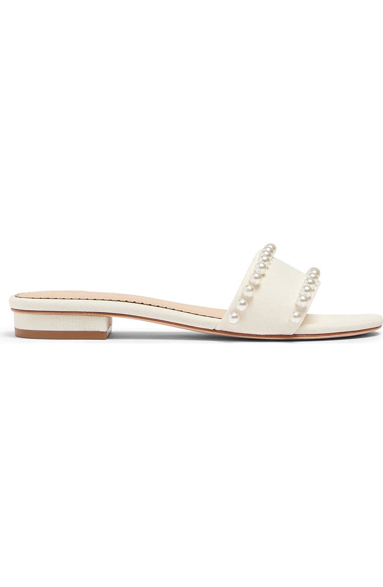 Cinq à Sept Finley Pearly Embellished Slide Sandal, Alternate, color, Ivory