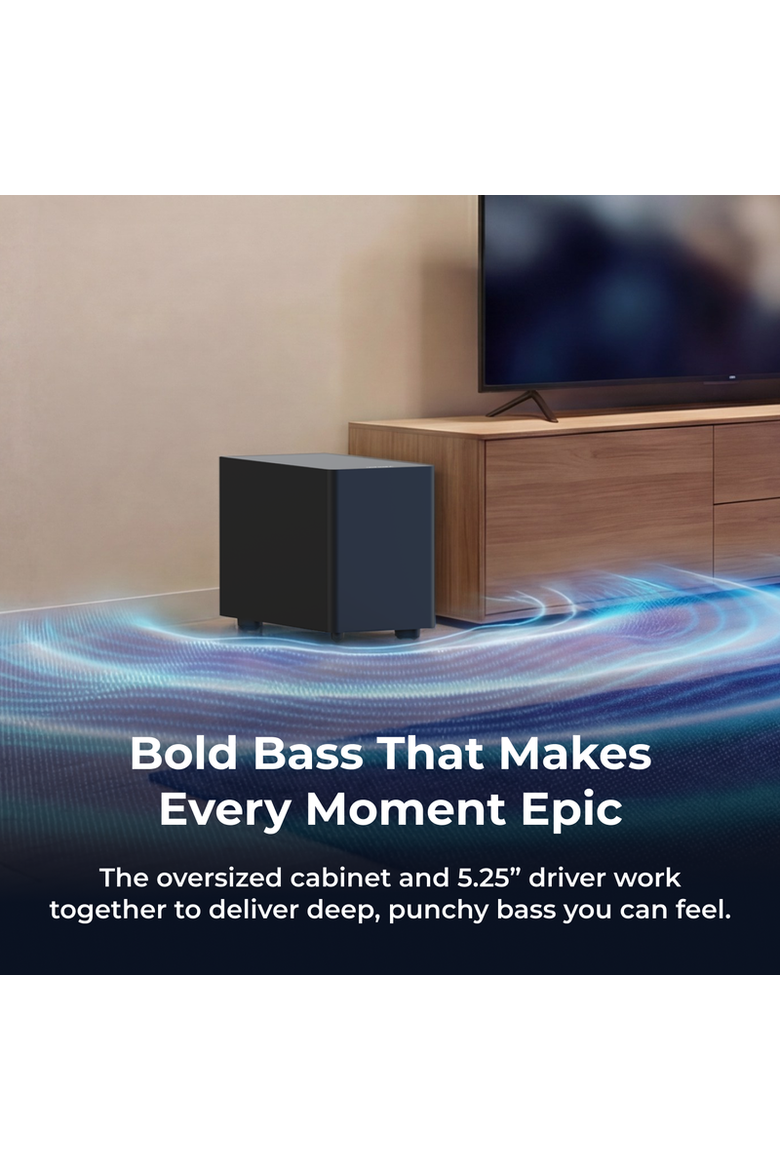Poseidon R3T 2.1ch Soundbar with Wireless Subwoofer, Alternate, color, Black