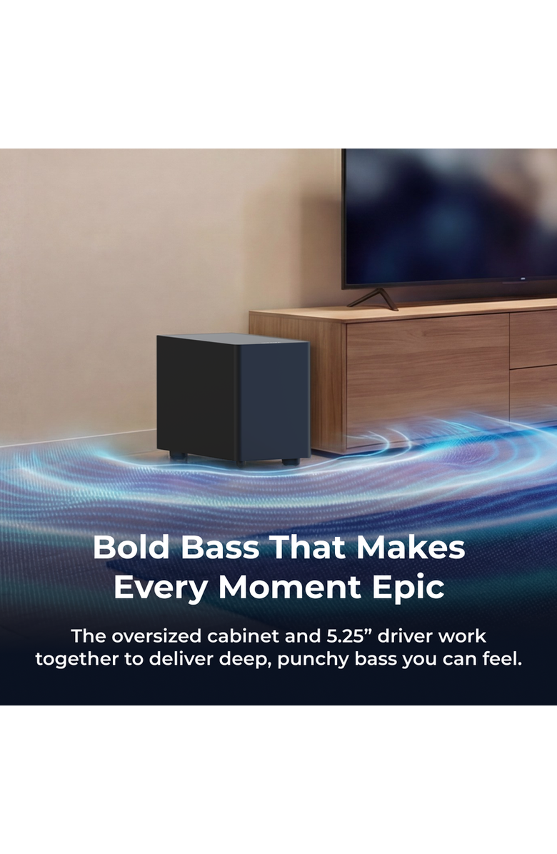 Ultimea Poseidon R3T 2.1ch Soundbar with Wireless Subwoofer, Alternate, color, Black