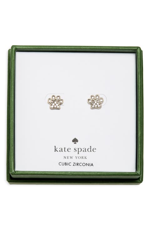 Pavé Paw Stud Earrings