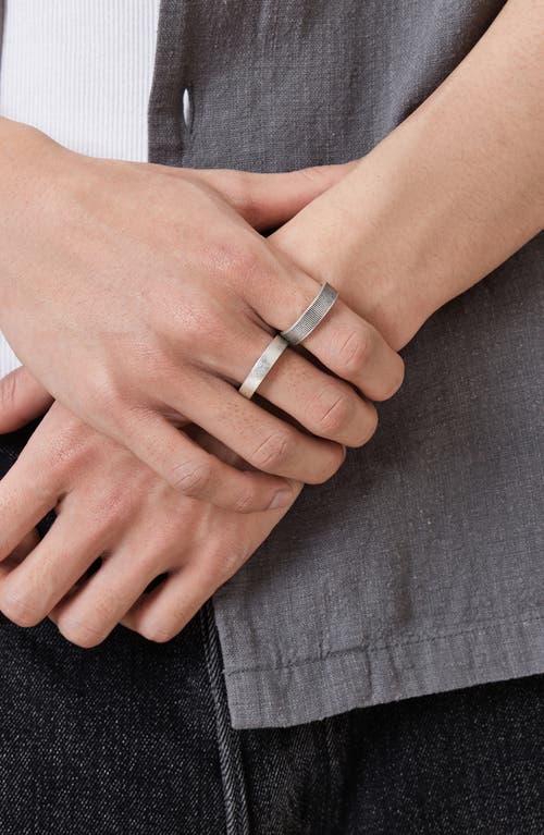 Allsaints Eason Textured Sterling Silver Ring Set