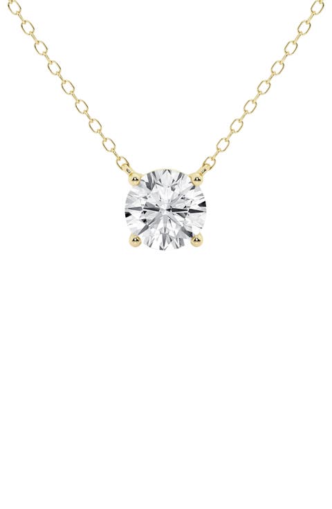 Round Cut Lab Created Diamond Necklace - 0.75ctw